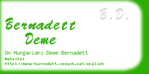 bernadett deme business card